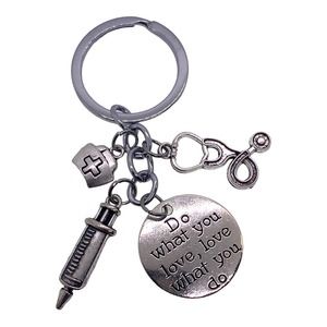 Silver Do What You Love What You Do Nurse Nursing Key Ring Chain Purse Charm